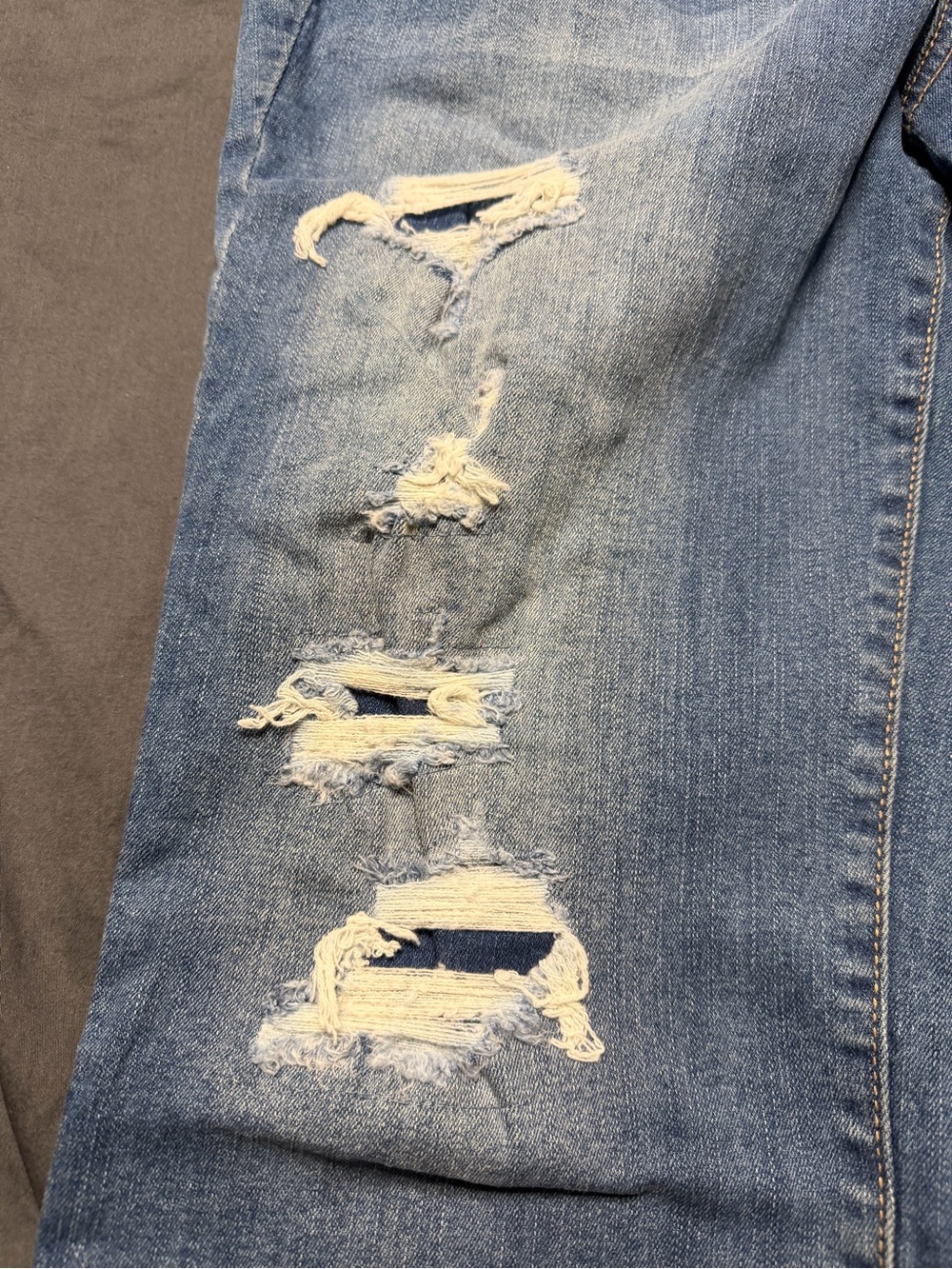 Maurices Light Blue Ripped Cropped Jeans with Frayed Hem - Picture 5 of 9